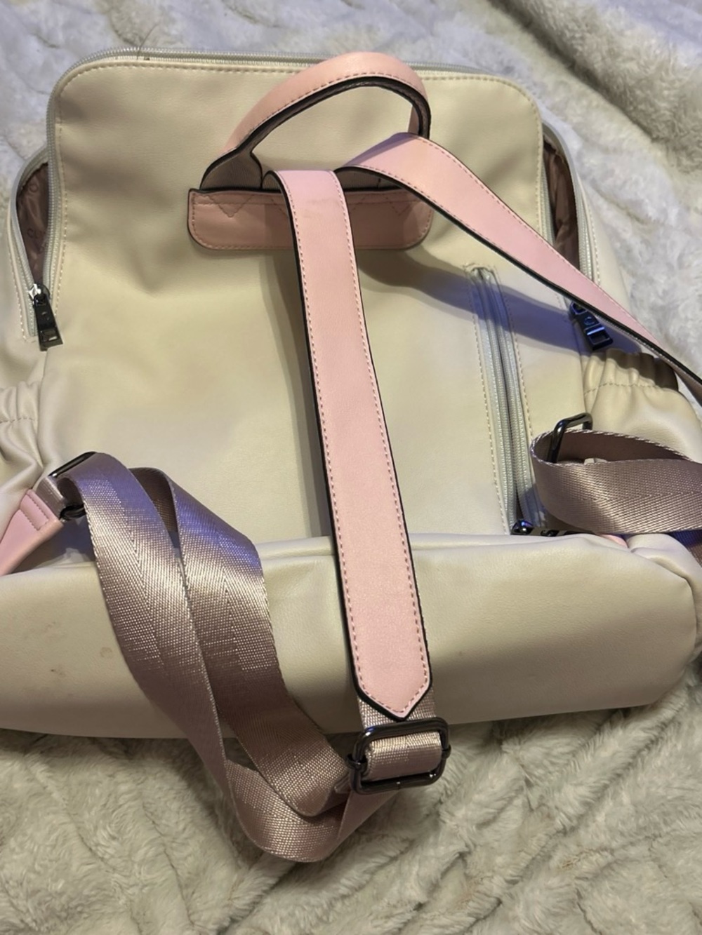 Floral Front-Pocket Cream Women’s Backpack - Picture 4 of 4